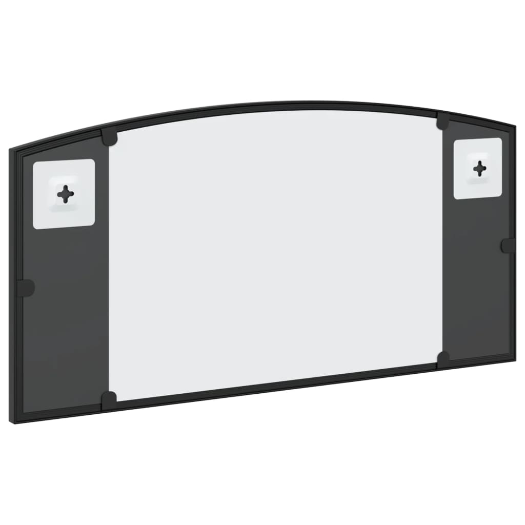 vidaXL Wall Mirror Black 23.6"x11.8" Arch Iron-18