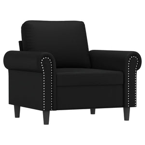 vidaXL Sofa Chair Accent Upholstered Single Sofa Chair Black Faux Leather-17