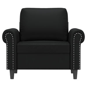 vidaXL Sofa Chair Accent Upholstered Single Sofa Chair Black Faux Leather-23