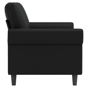 vidaXL Sofa Chair Accent Upholstered Single Sofa Chair Black Faux Leather-7