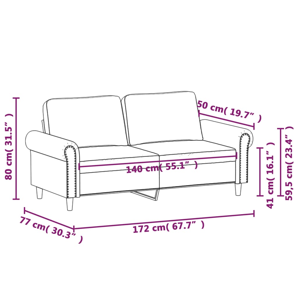 vidaXL Sofa Chair Accent Upholstered Club Armchair for Living Room Velvet-68