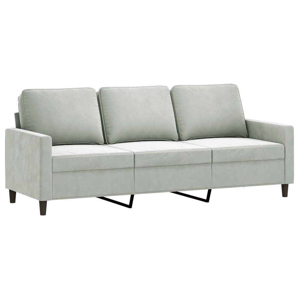 vidaXL Sofa Chair Upholstered Accent Armchair Sofa Comfort Light Gray Velvet-30