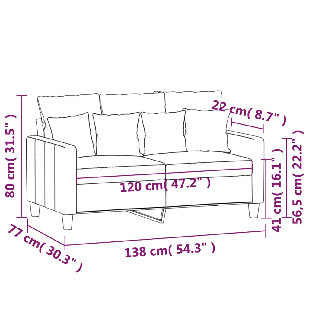 vidaXL Sofa Chair Upholstered Single Sofa Armchair for Living Room Fabric-31