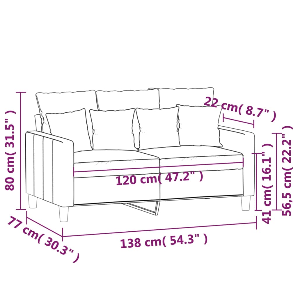 vidaXL Sofa Chair Upholstered Single Sofa Armchair for Living Room Velvet-76