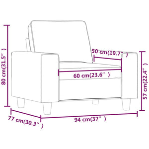 vidaXL Sofa Chair Accent Upholstered Club Armchair for Living Room Fabric-43