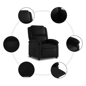 vidaXL Recliner Chair Black Faux Leather-4