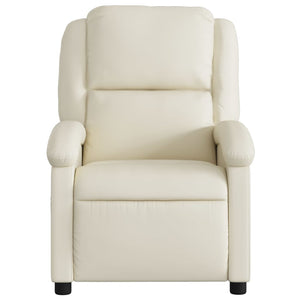 vidaXL Recliner Chair Cream Faux Leather-4