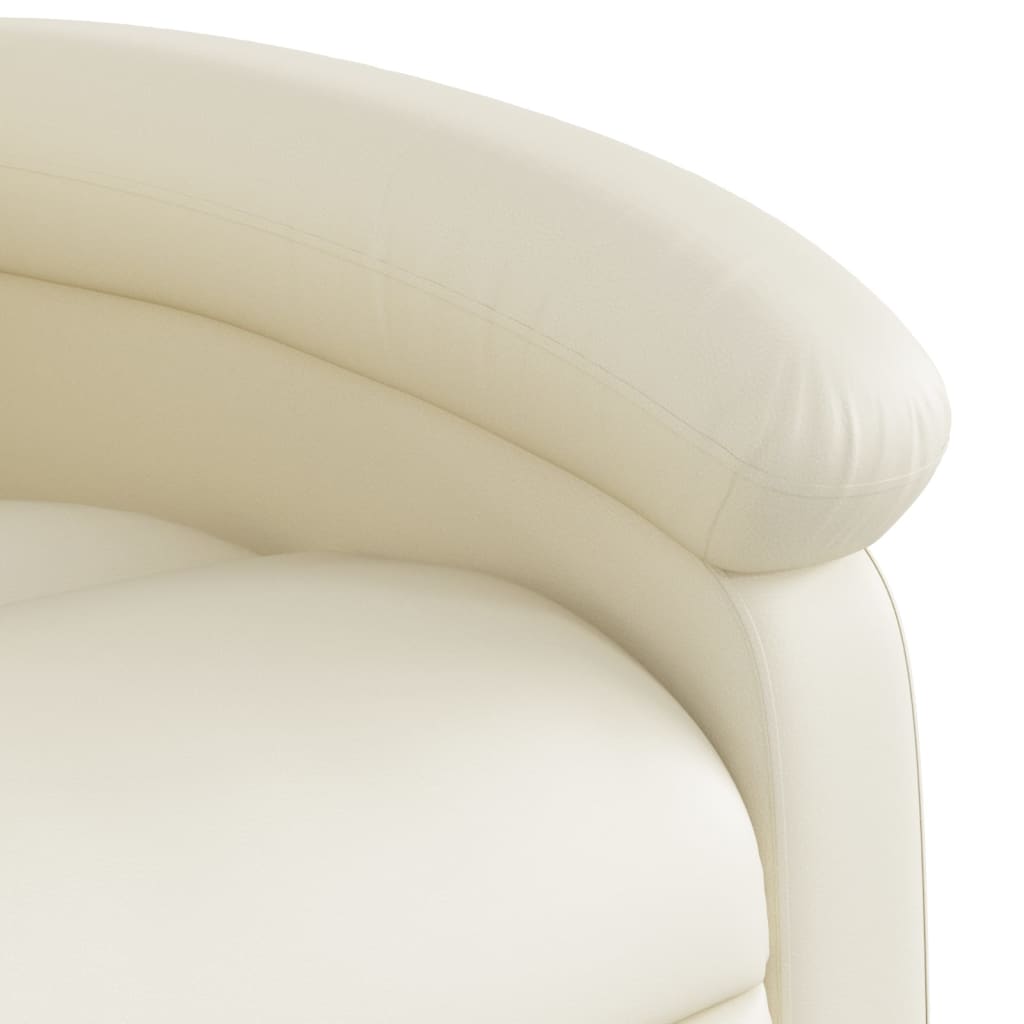 vidaXL Recliner Chair Cream Faux Leather-6