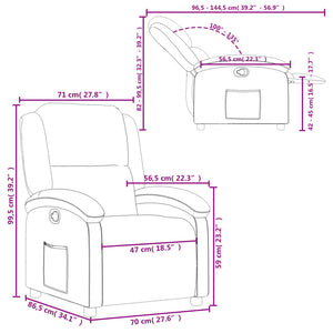 vidaXL Recliner Chair Cream Faux Leather-8