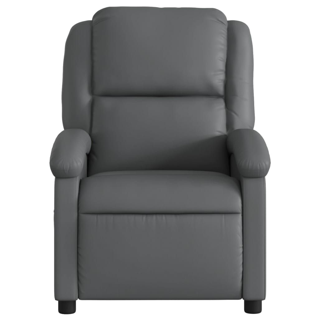 vidaXL Recliner Chair Gray Faux Leather-4