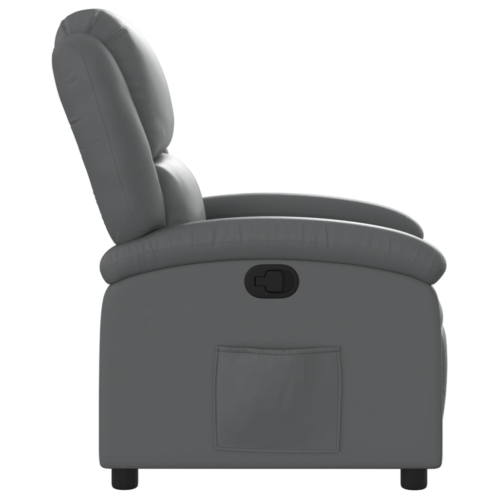 vidaXL Recliner Chair Gray Faux Leather-5