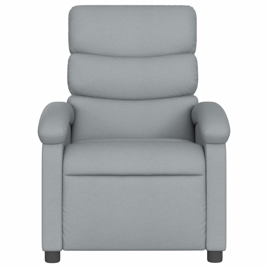 vidaXL Recliner Chair Light Gray Fabric-1