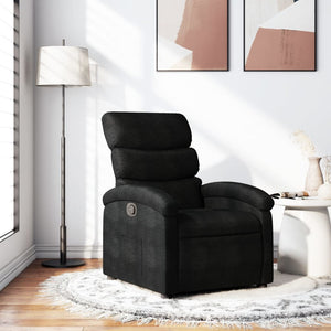 vidaXL Recliner Chair Black Fabric-0