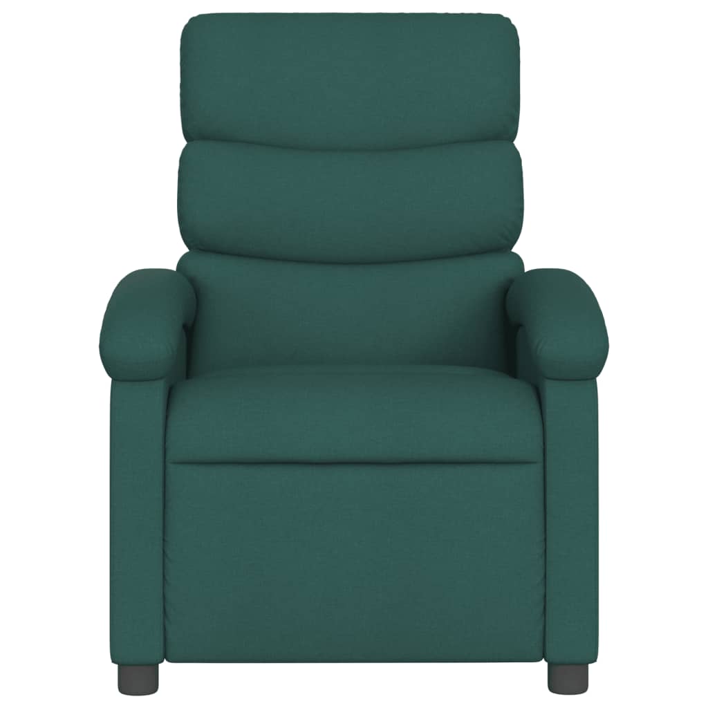 vidaXL Recliner Chair Dark Green Fabric-1