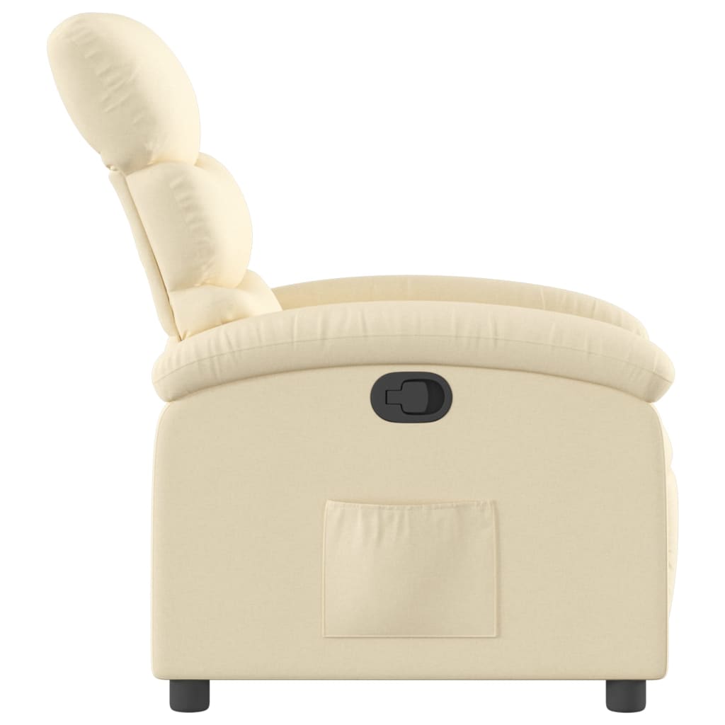 vidaXL Recliner Chair Cream Fabric-2