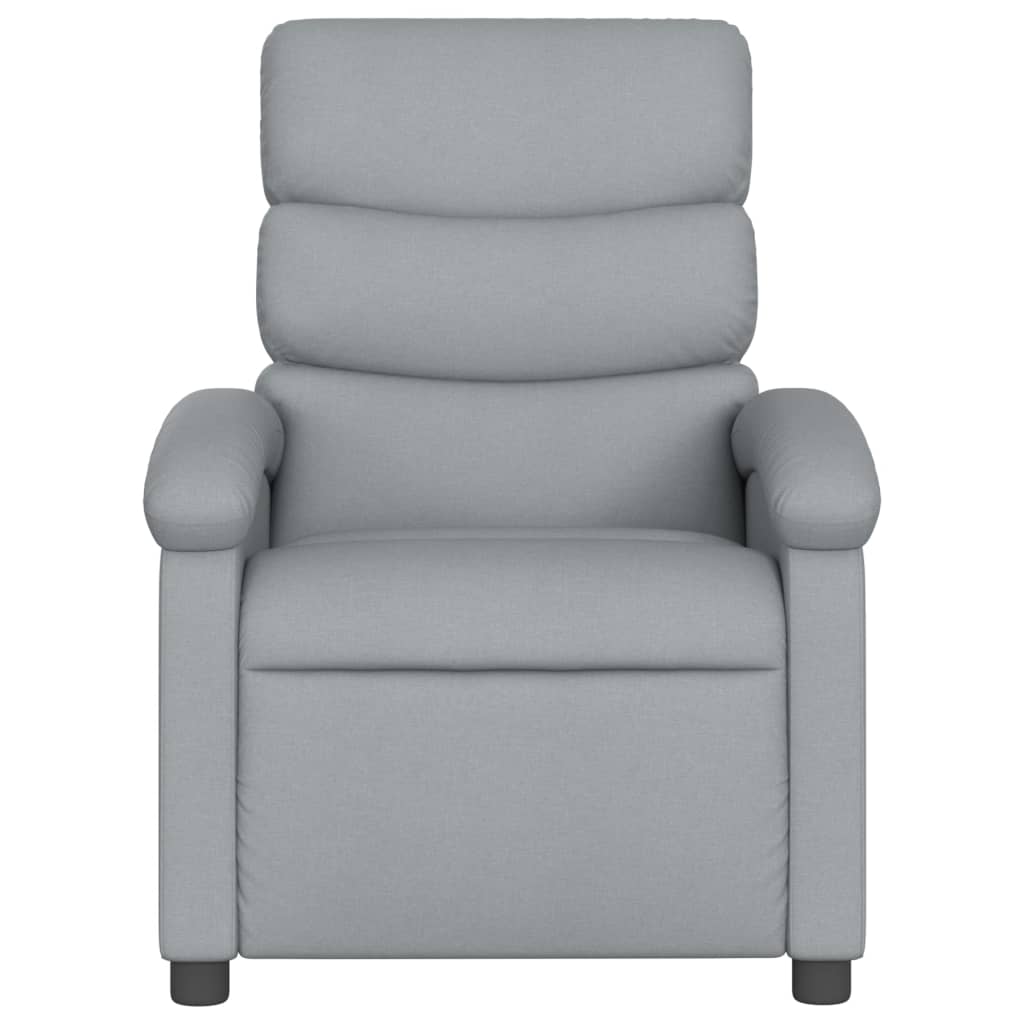 vidaXL Massage Recliner Chair Light Gray Fabric-1