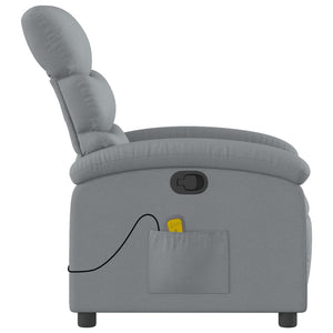 vidaXL Massage Recliner Chair Light Gray Fabric-2