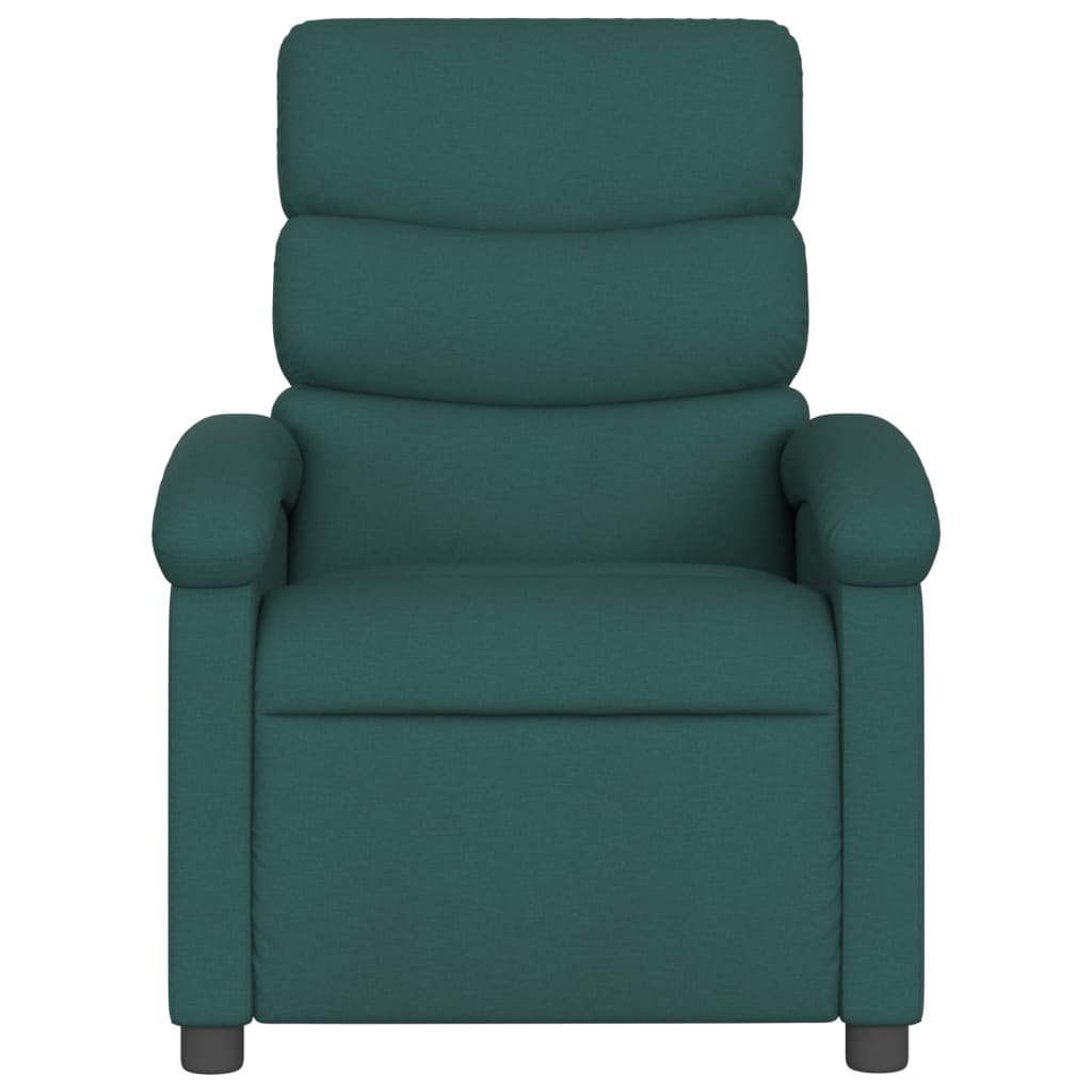 vidaXL Massage Recliner Chair Dark Green Fabric-1