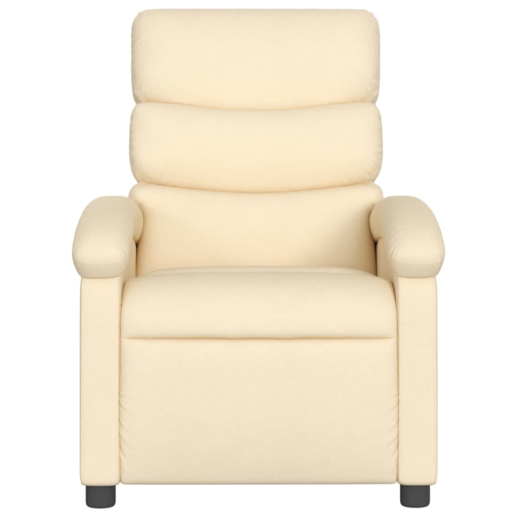 vidaXL Massage Recliner Chair Cream Fabric-1