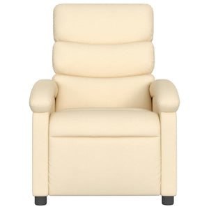 vidaXL Massage Recliner Chair Cream Fabric-1