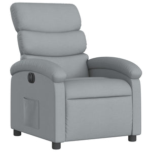 vidaXL Electric Recliner Chair Light Gray Fabric-1