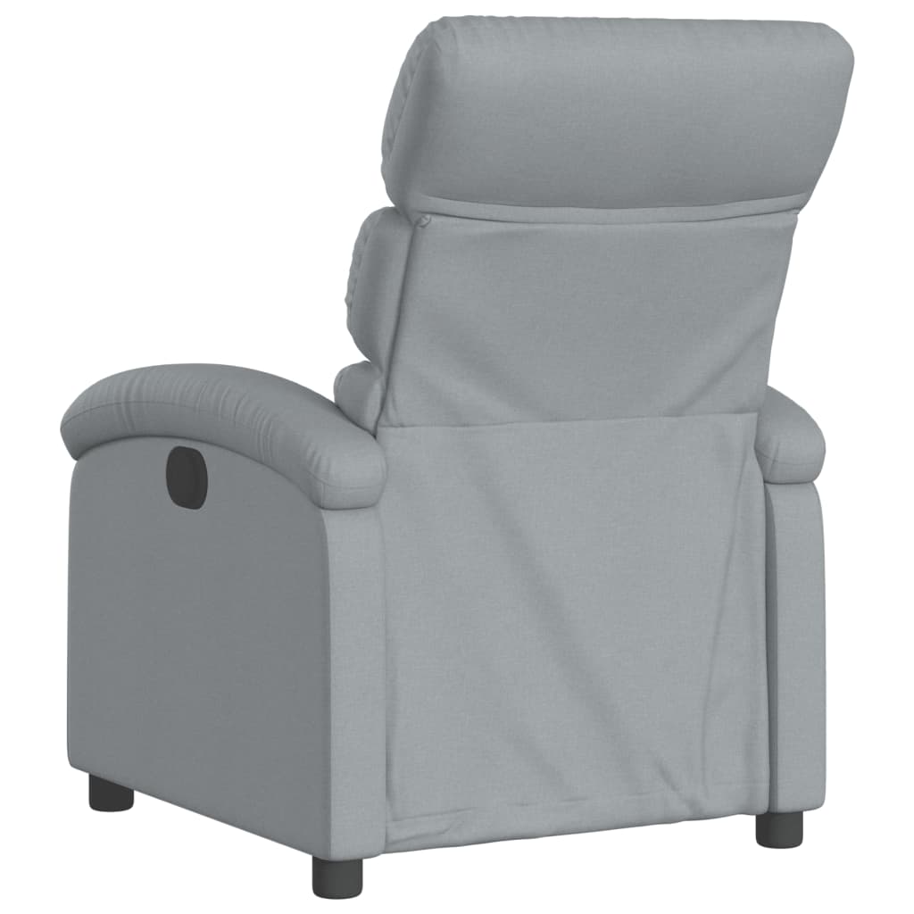 vidaXL Electric Recliner Chair Light Gray Fabric-2