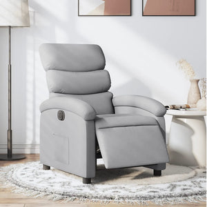 vidaXL Electric Recliner Chair Light Gray Fabric-0