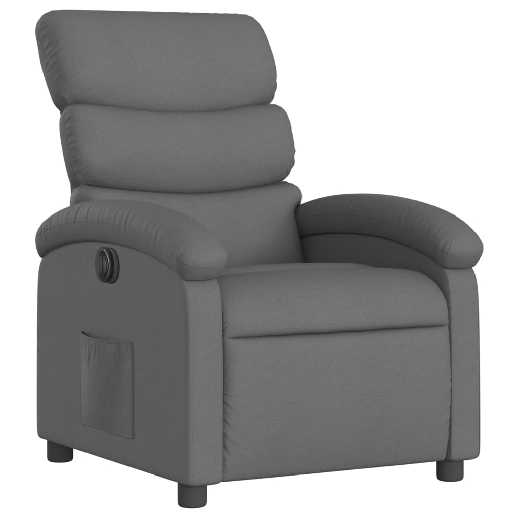 vidaXL Electric Recliner Chair Dark Gray Fabric-1