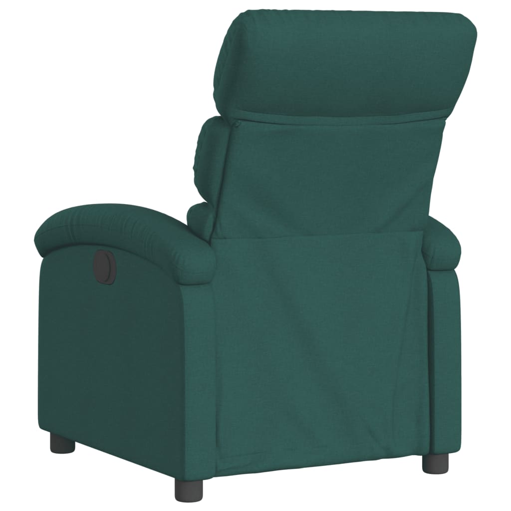 vidaXL Electric Recliner Chair Dark Green Fabric-2