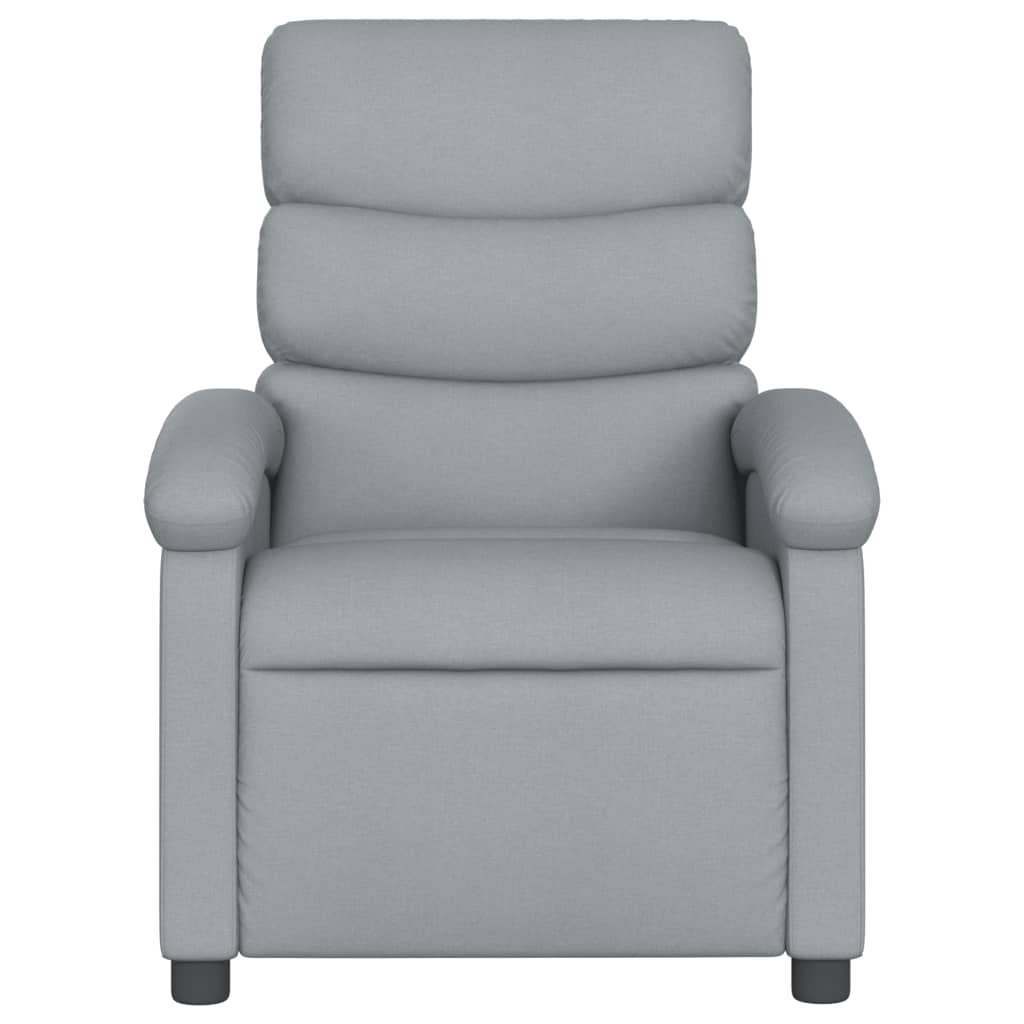 vidaXL Electric Massage Recliner Chair Light Gray Fabric-6