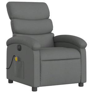 vidaXL Electric Massage Recliner Chair Dark Gray Fabric-1