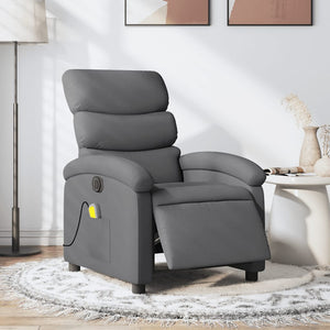 vidaXL Electric Massage Recliner Chair Dark Gray Fabric-0