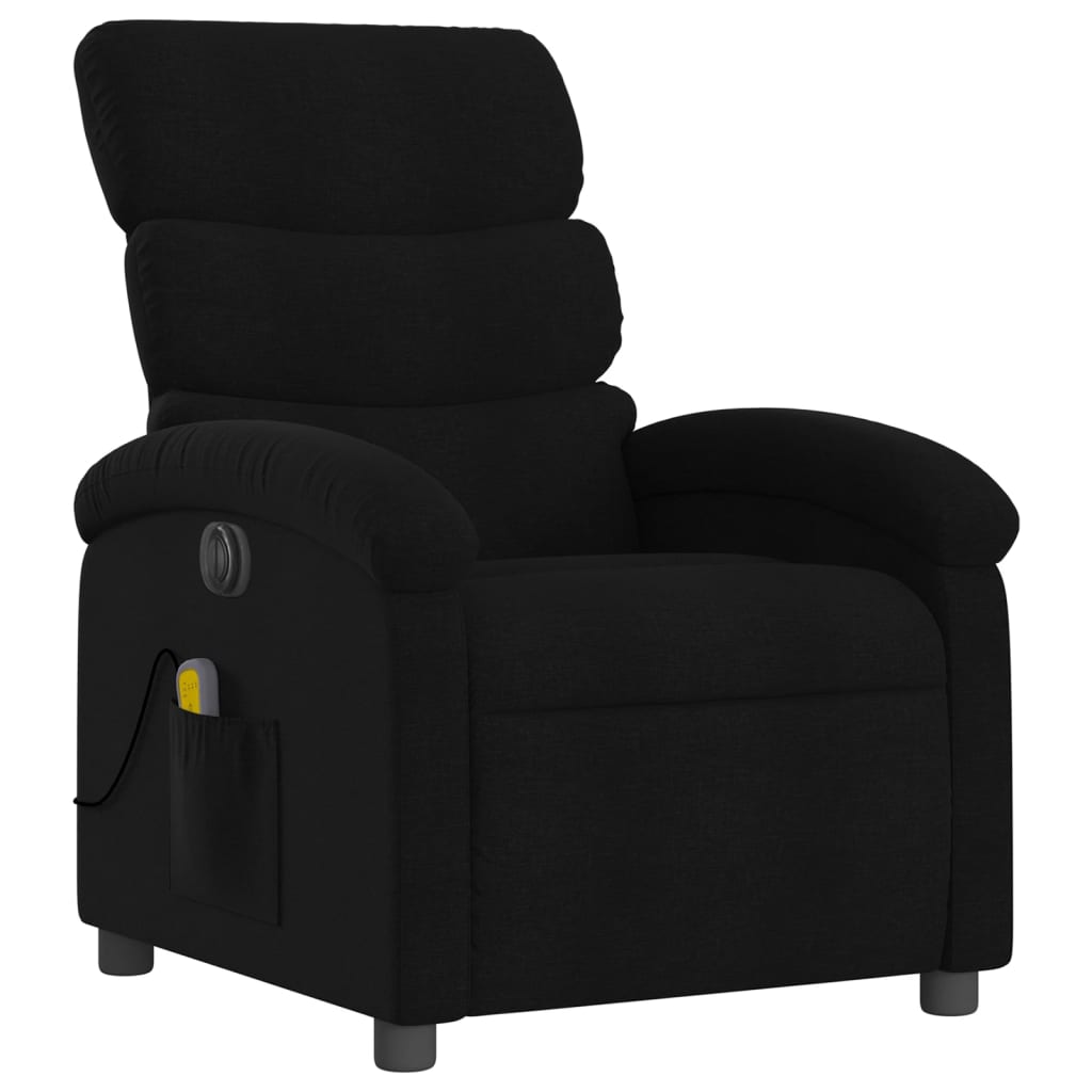 vidaXL Electric Massage Recliner Chair Black Fabric-1