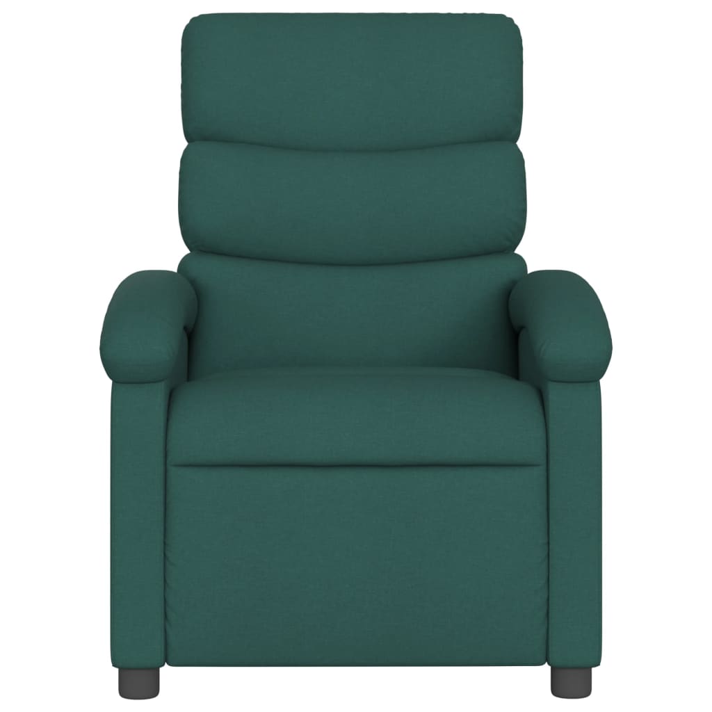 vidaXL Electric Massage Recliner Chair Dark Green Fabric-6