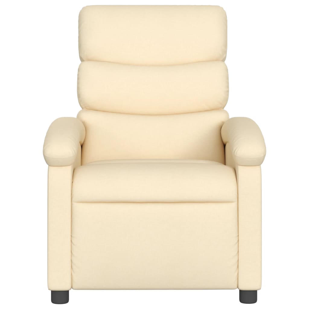 vidaXL Electric Massage Recliner Chair Cream Fabric-6