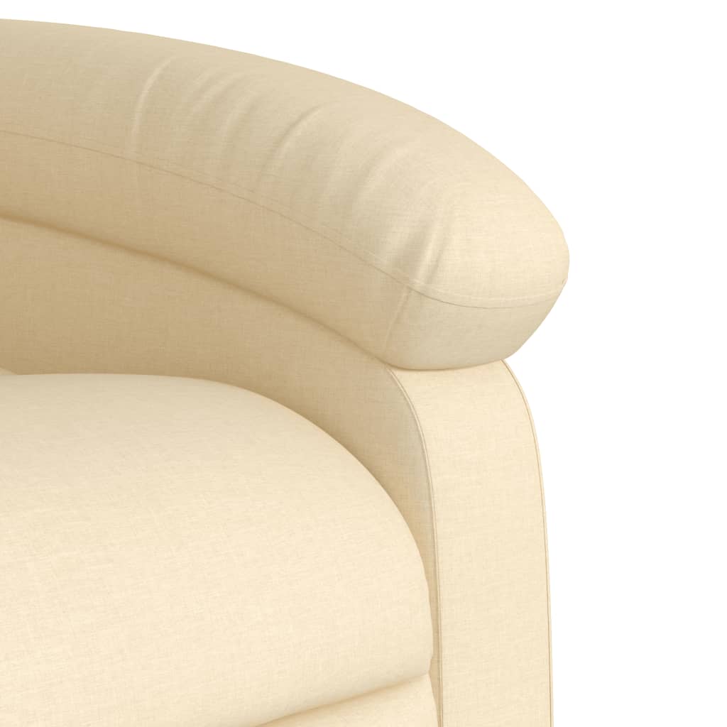 vidaXL Electric Massage Recliner Chair Cream Fabric-7