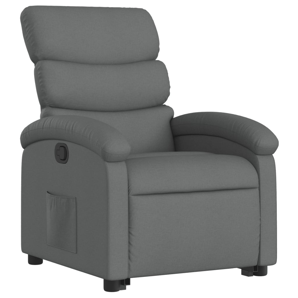 vidaXL Stand up Recliner Chair Dark Gray Fabric-1