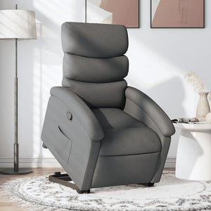 vidaXL Stand up Recliner Chair Dark Gray Fabric-0