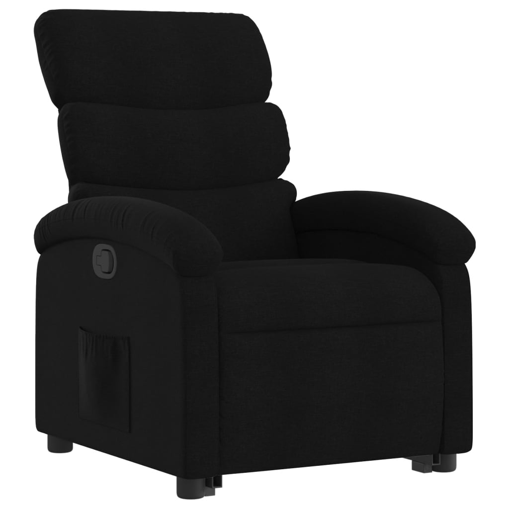 vidaXL Stand up Recliner Chair Black Fabric-6