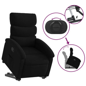 vidaXL Stand up Recliner Chair Black Fabric-2