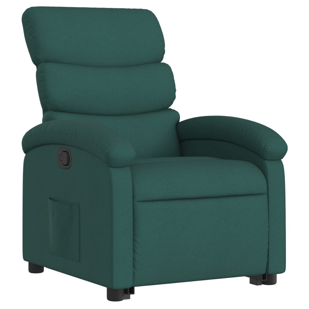 vidaXL Stand up Recliner Chair Dark Green Fabric-1