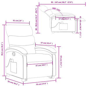 vidaXL Stand up Massage Recliner Chair Light Gray Fabric-8