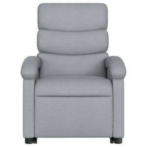 vidaXL Stand up Massage Recliner Chair Light Gray Fabric-6