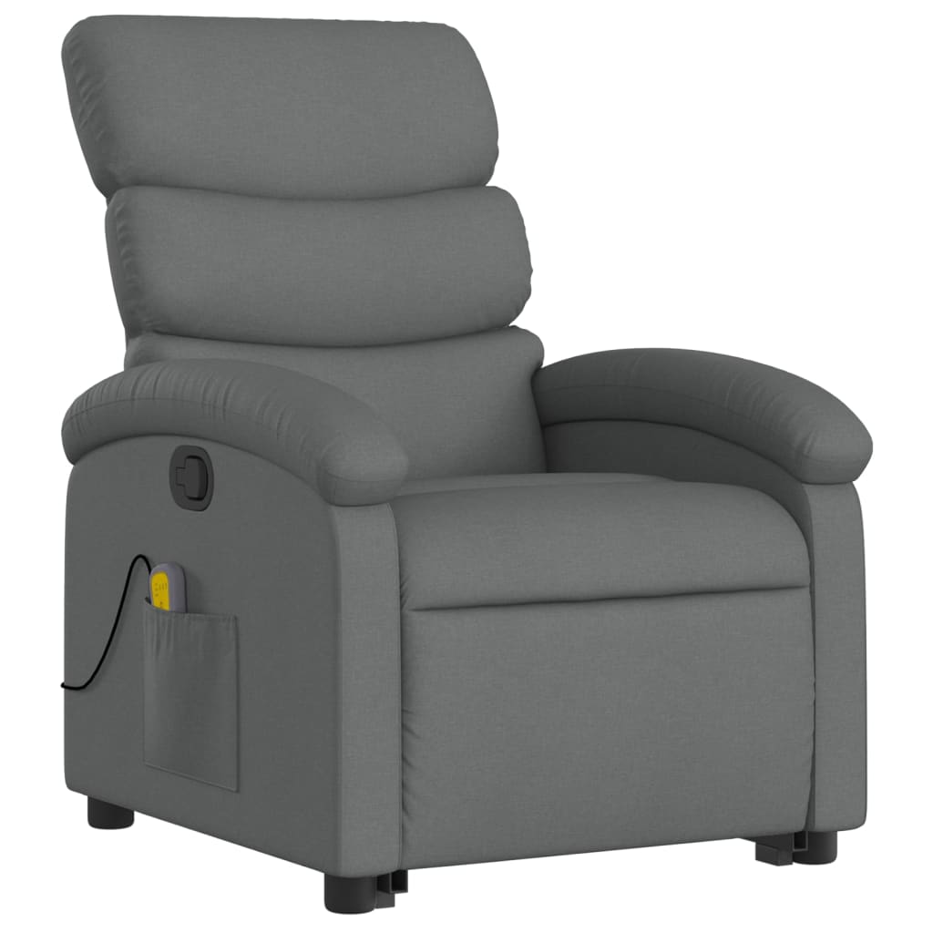 vidaXL Stand up Massage Recliner Chair Dark Gray Fabric-1