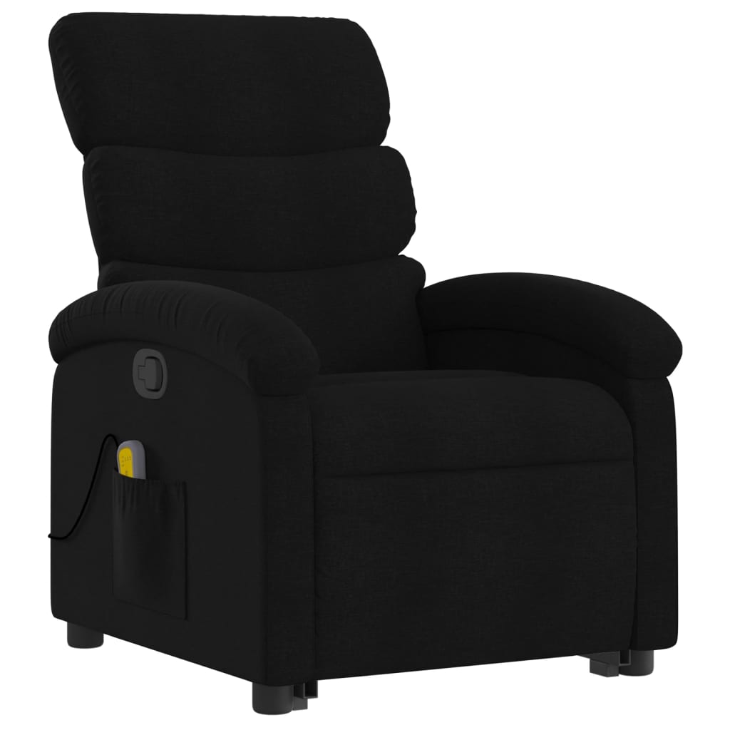 vidaXL Stand up Massage Recliner Chair Black Fabric-1