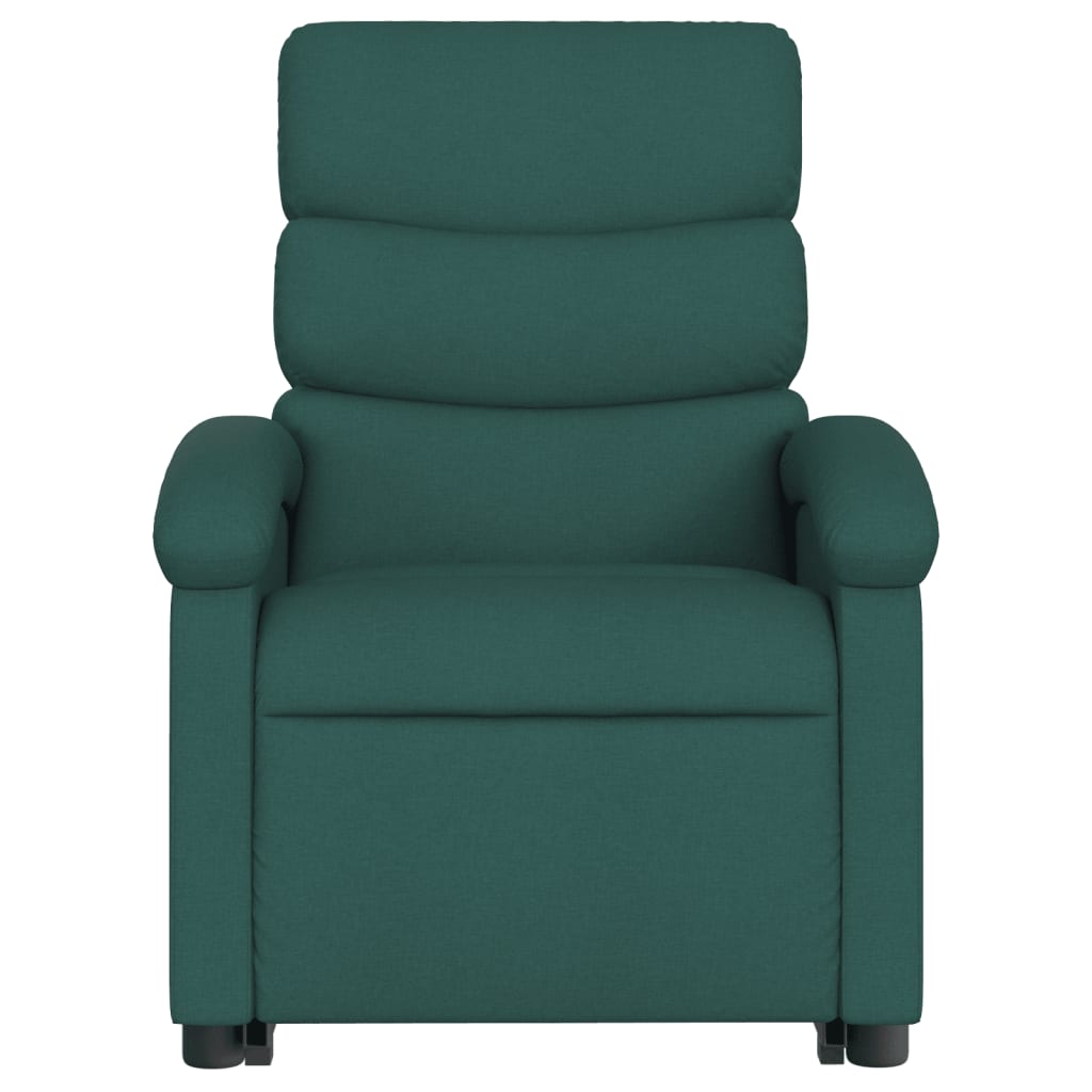 vidaXL Stand up Massage Recliner Chair Dark Green Fabric-5