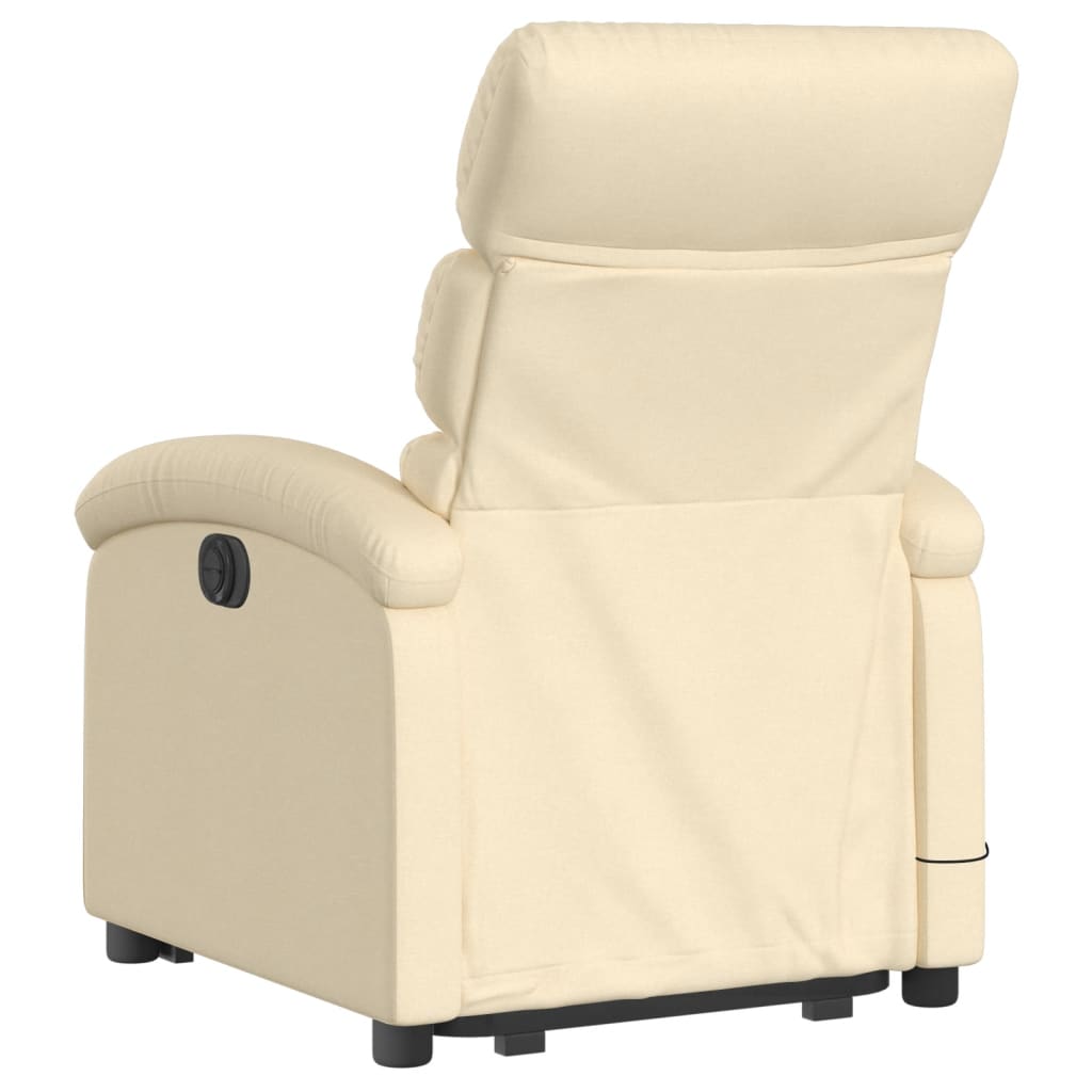 vidaXL Stand up Massage Recliner Chair Cream Fabric-2