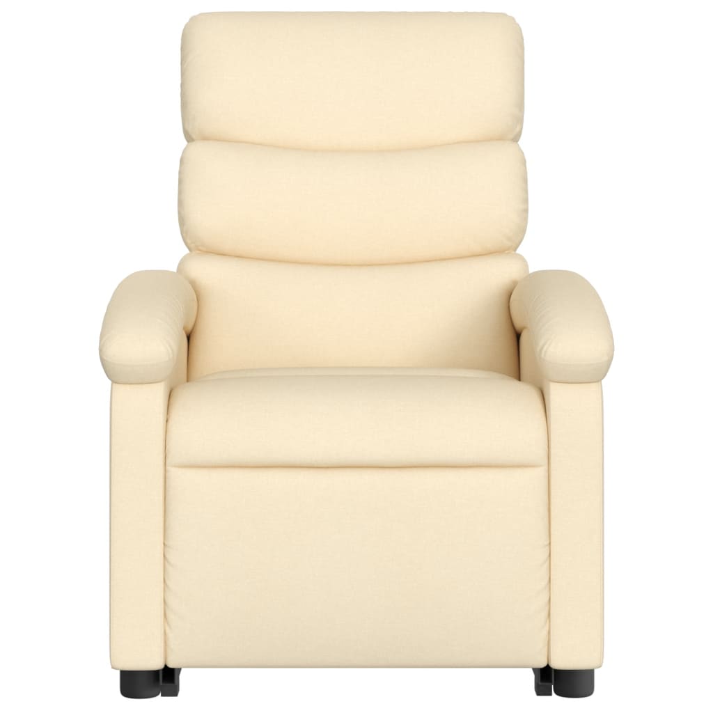 vidaXL Stand up Massage Recliner Chair Cream Fabric-6