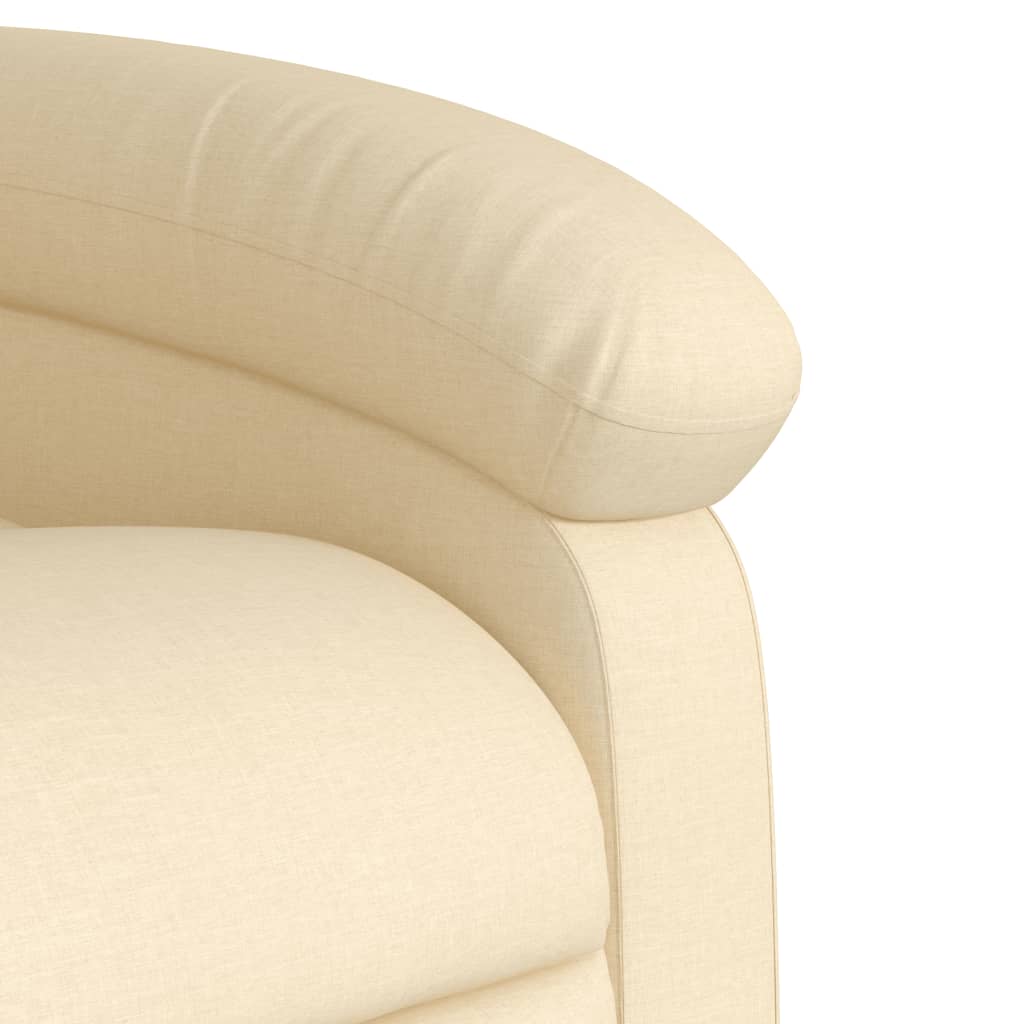 vidaXL Stand up Massage Recliner Chair Cream Fabric-7