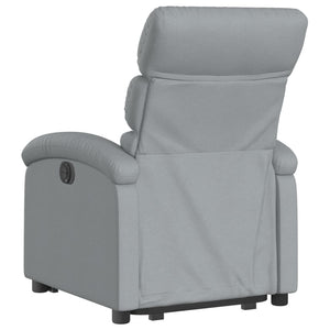 vidaXL Electric Stand up Recliner Chair Light Gray Fabric-2